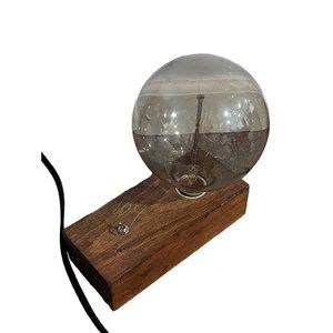 Small Edison Table Lamp Wood Base Flip Switch Industrial EL-03